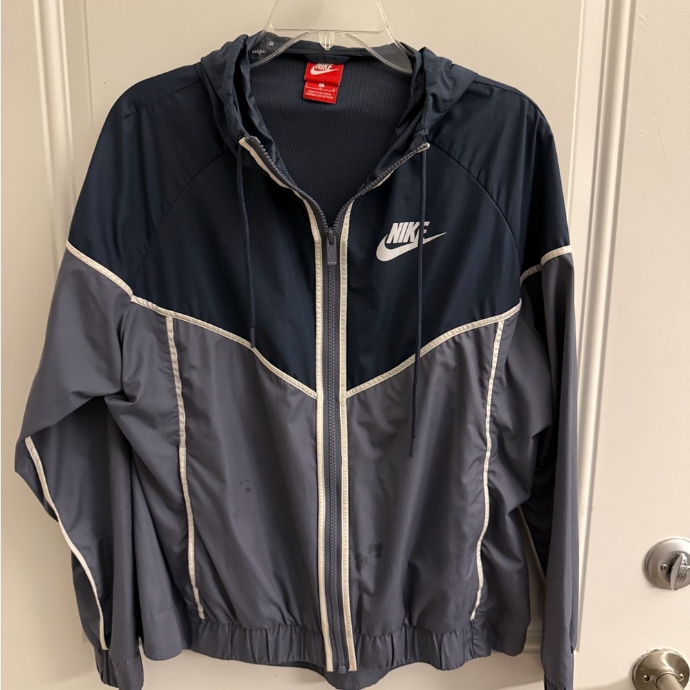 Nike Women's Dark Blue and Gray Windbreaker